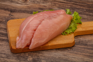 Raw turkey breast for cooking