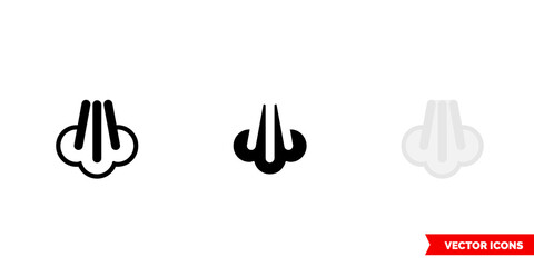 Steam icon of 3 types color, black and white, outline. Isolated vector sign symbol.