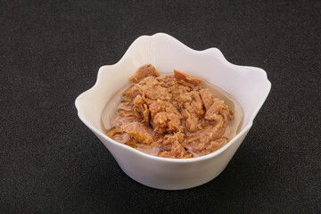 Canned tuna fillet for salad