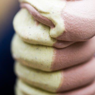 Detail photograph of mixed ice cream