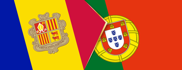 Andorra and Portugal flags, two vector flags.