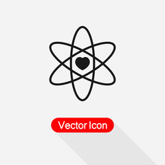 Atom And Heart Shape Icon Vector Illustration Eps10