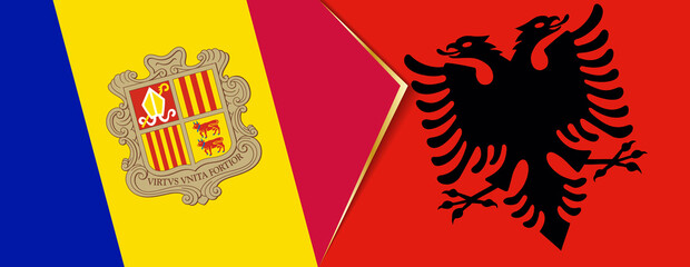 Andorra and Albania flags, two vector flags.