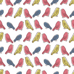 Seamless pattern of birds. Vector illustration. Background for poster or cover. Figure for textiles.