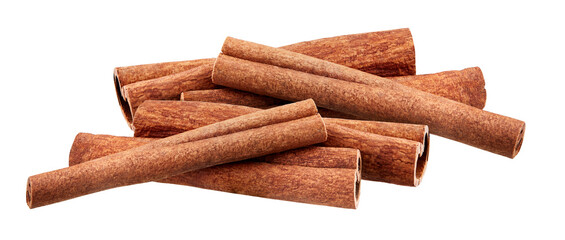 Cinnamon sticks isolated on white background