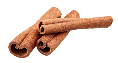 Cinnamon sticks isolated on white background