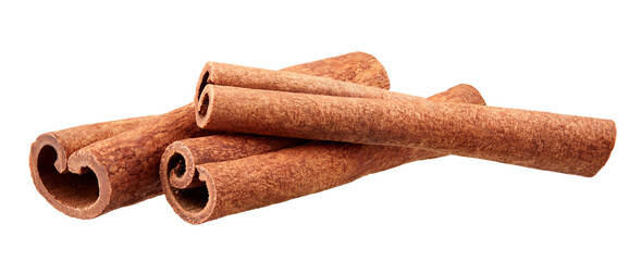 Cinnamon sticks isolated on white background