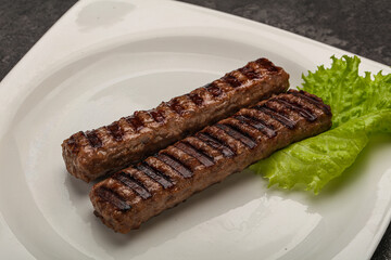 Two Grilled kebeb beef sausages