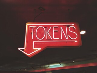 neon token sign