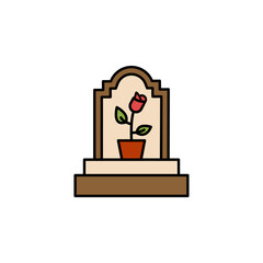 grave, flower outline icon. detailed set of death illustrations icons. can be used for web, logo, mobile app, UI, UX