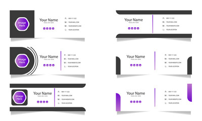 Corporate Email Signature Collection in Flat Style