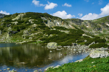 Naklejka na ściany i meble Photo of one of the seven Rila lakes.