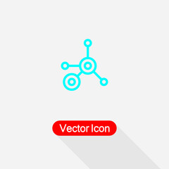 Biological Network Symbol, Atom Icon, Element Of Bio Engineering Vector Illustration Eps10