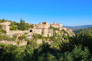 view of Gordes village in high Provence, France