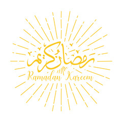 Fototapeta na wymiar ramadan background text typography- Translation of text : Ramadan Kareem text typography hipster sun starburst circle retro vintage design