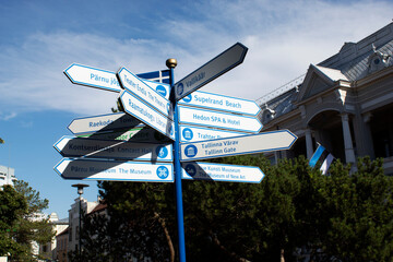 signpost in the city
