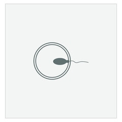 icon of sperm fertilizing ovum. illustration for web and mobile design.