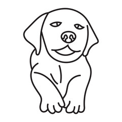 Obraz premium Puppy dogs or puppies line art vector icon for apps or websites