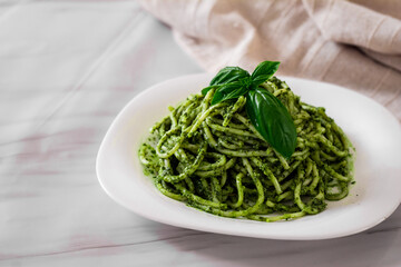 Fresh Basil Creamy Pesto Pasta