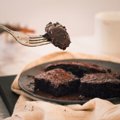 Freshly Baked Moist Chocolate Cake Ganache