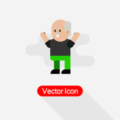 Fototapeta premium Character Surprised Grandfather Vector Illustration Eps10