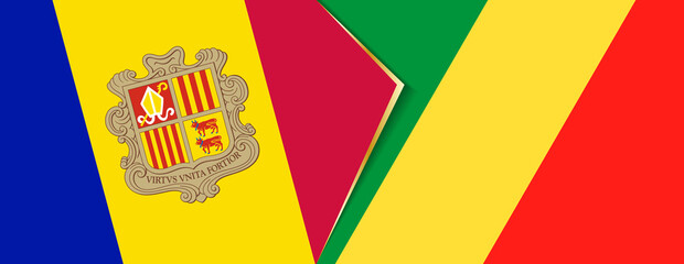Andorra and Congo flags, two vector flags.