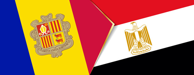 Andorra and Egypt flags, two vector flags.