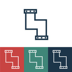Linear vector icon with pipe zigzag