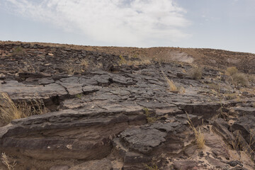 Fototapeta na wymiar Desert landscape in Big crater in Israel.