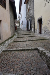 narrow cobblestone street in the old town of annecy, france