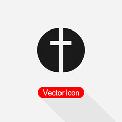 Church Cross Icon Vector Illustration Eps10