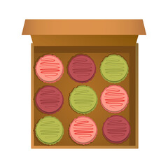 Macaroons. French food. Vector food for restaurant menu