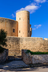 Sightseeing of Mallorca. Bellver Castle - a popular architectural and tourist attraction, Mallorca island, Balearic Islands, Spain