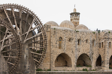 The Norias of Hama, Syria ancient waterwheels used to lift water for irrigation