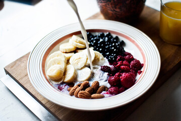 fruit, milk and nuts