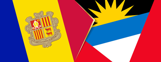 Andorra and Antigua and Barbuda flags, two vector flags.