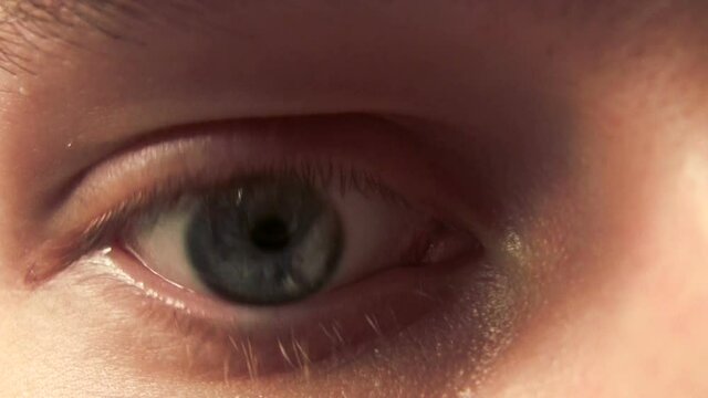 Human Eye Movement. Extreme Close Up. HD