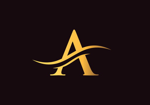 A Letter Logo for business and company identity with gold color