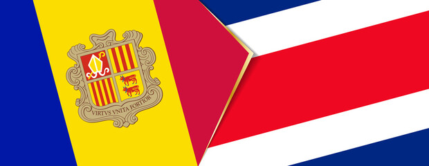 Andorra and Costa Rica flags, two vector flags.
