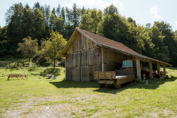 old farm wooden  house