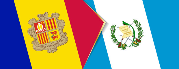Andorra and Guatemala flags, two vector flags.