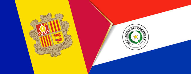 Andorra and Paraguay flags, two vector flags.