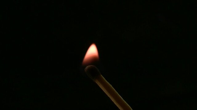 Lighting Match, Extreme Close Up. HD