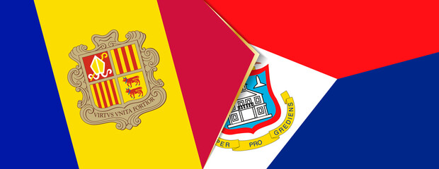 Andorra and Sint Maarten flags, two vector flags.