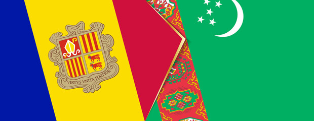 Andorra and Turkmenistan flags, two vector flags.