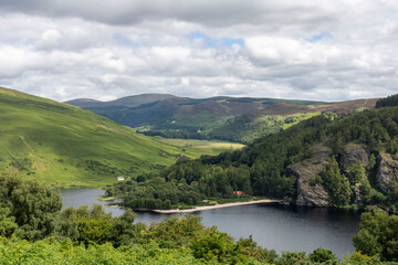 lake in the mountains. Lough Dan in County Wicklow. Ireland.