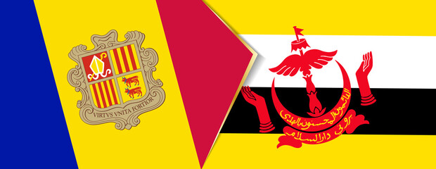 Andorra and Brunei flags, two vector flags.
