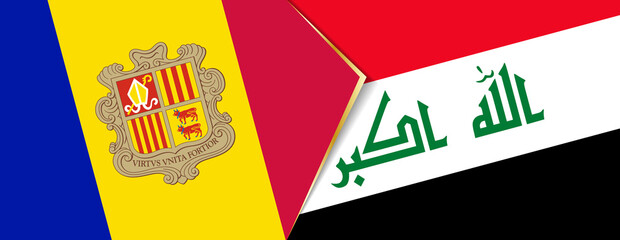 Andorra and Iraq flags, two vector flags.