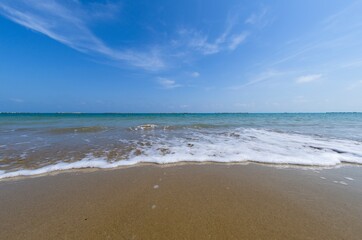 Fototapeta na wymiar Beautiful seascape background with sea and beach