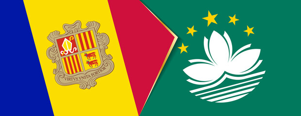 Andorra and Macau flags, two vector flags.